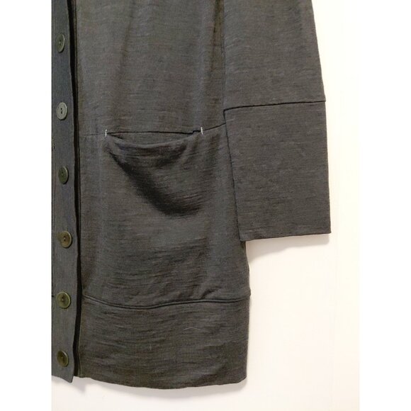 Icebreaker Women’s Cardigan Button Front Pockets Gray Small - Picture 3 of 6